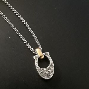 Silver Coach signature necklace